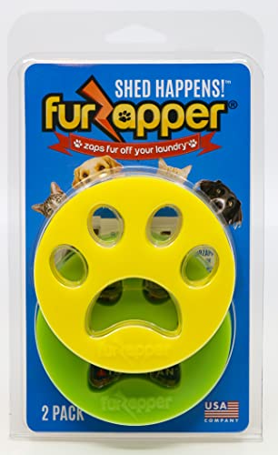 2 Pack FurZapper Pet Hair Remover for Laundry - Reusable Dog & Cat Hair Remover Tool As Seen on Shark Tank - Removes Pet Fur, Hair, Lint, Dander from Clothes & Laundry - One FurZapper Per Pet
