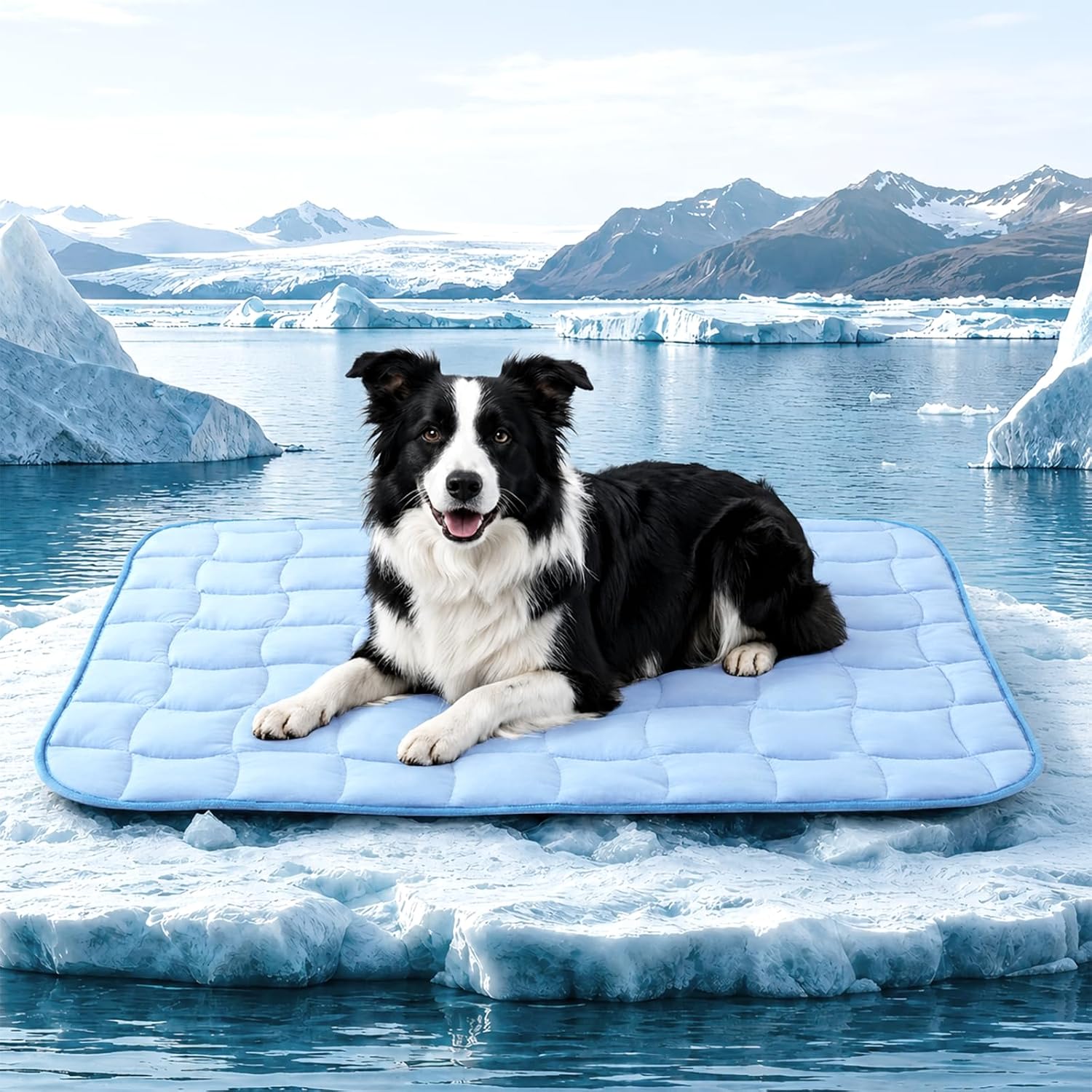 JOLLYVOGUE Cooling Mat for Dogs, Large Dog Cooling Pad, 44"x32", Blue